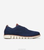 azul marinho costurado marfim calçados 8Z8F428 homens Cole Haan zerogrand ponta de asa oxford