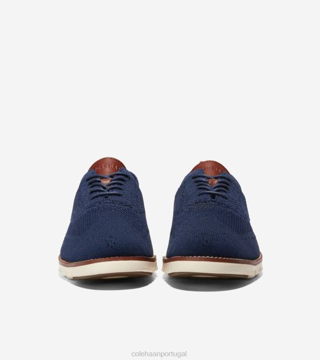 azul marinho costurado marfim calçados 8Z8F428 homens Cole Haan zerogrand ponta de asa oxford - Image 3