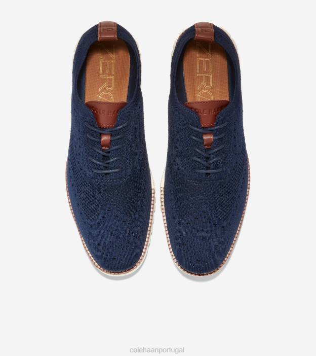 azul marinho costurado marfim calçados 8Z8F428 homens Cole Haan zerogrand ponta de asa oxford - Image 5