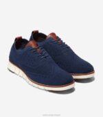 azul marinho costurado marfim calçados 8Z8F428 homens Cole Haan zerogrand ponta de asa oxford - Image 6