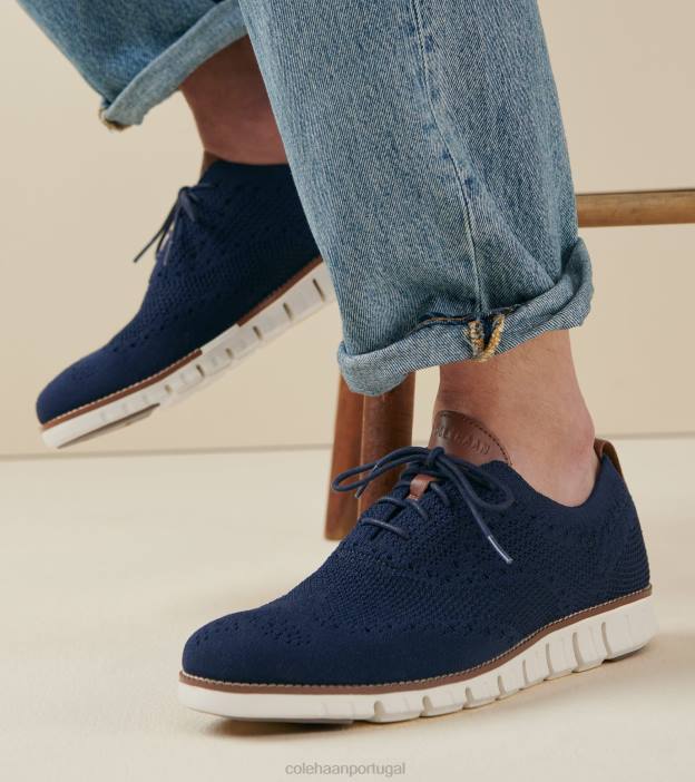azul marinho costurado marfim calçados 8Z8F428 homens Cole Haan zerogrand ponta de asa oxford - Image 8