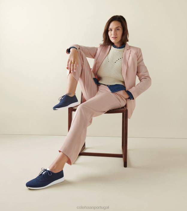 azul marinho stitchlite-branco calçados 8Z8F42 mulheres Cole Haan 2.zerogrand wingtip oxford - Image 1