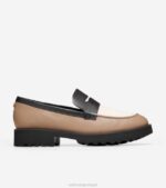 bétula bege-marfim-preto calçados 8Z8F245 mulheres Cole Haan mocassim de genebra