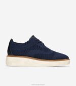blazer marinho marfim costurado calçados 8Z8F214 mulheres Cole Haan originalgrand platform wingtip oxford