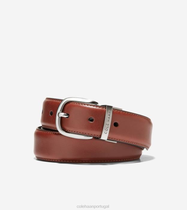 british tan-black acessórios 8Z8F561 homens Cole Haan cinto de vestido de borda de penas de 32mm - Image 1