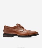 bronzeado britânico calçados 8Z8F398 homens Cole Haan warren cap toe oxford