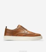 bronzeado britânico calçados 8Z8F424 homens Cole Haan tênis winslow ponta de asa