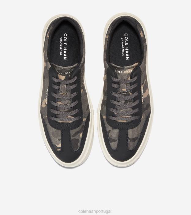 camuflagem de pavimento preto-escuro calçados 8Z8F347 homens Cole Haan Tênis bico fino em canvas grandpro rally - Image 4