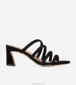 Camurça preta calçados 8Z8F145 mulheres Cole Haan sandália adela