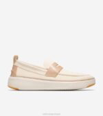 costura bege marfim-cevada calçados 8Z8F318 homens Cole Haan mocassim penny topspin grandpro