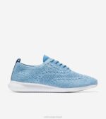costura branca azul-óptica azul calçados 8Z8F45 mulheres Cole Haan 2.zerogrand oxford
