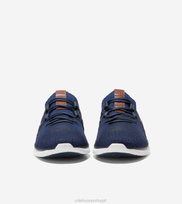 costura de peônia de tinta azul marinho calçados 8Z8F418 homens Cole Haan sapatilha tecido grandmotion - Image 2