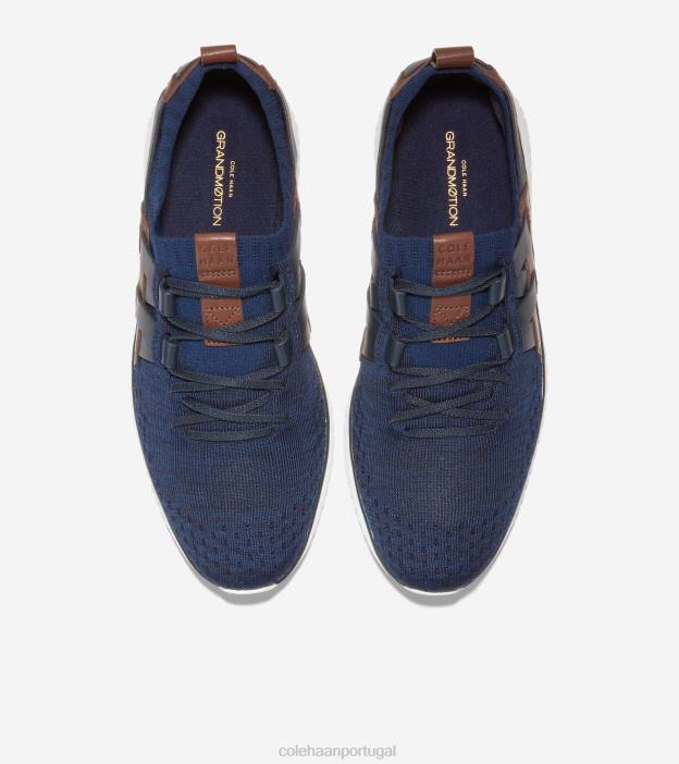 costura de peônia de tinta azul marinho calçados 8Z8F418 homens Cole Haan sapatilha tecido grandmotion - Image 4