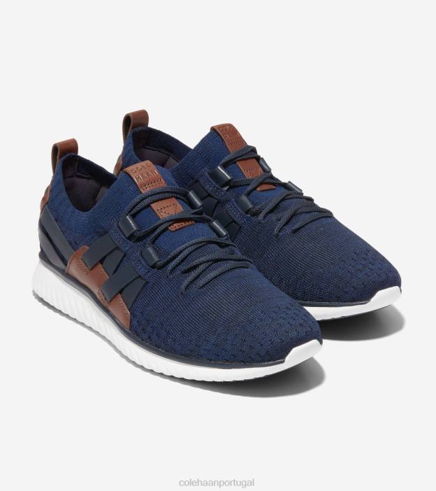 costura de peônia de tinta azul marinho calçados 8Z8F418 homens Cole Haan sapatilha tecido grandmotion - Image 5