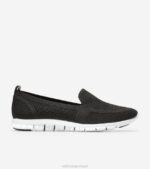 costura preta calçados 8Z8F122 mulheres Cole Haan mocassim zerogrand