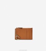 couro british tan pebbled acessórios 8Z8F492 mulheres Cole Haan porta-cartões grandseries com fecho de correr - Image 3