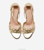 couro dourado calçados 8Z8F181 mulheres Cole Haan sandália trançada adela - Image 5