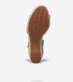 couro dourado calçados 8Z8F190 mulheres Cole Haan sandália de cunha cloudfeel para todo o dia - Image 6