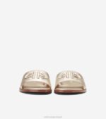 couro dourado calçados 8Z8F63 mulheres Cole Haan sandália com logo flynn - Image 3