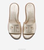 couro dourado calçados 8Z8F63 mulheres Cole Haan sandália com logo flynn - Image 5