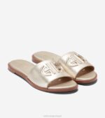 couro dourado calçados 8Z8F63 mulheres Cole Haan sandália com logo flynn - Image 6