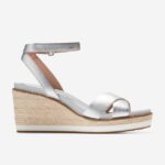 couro prateado calçados 8Z8F28 mulheres Cole Haan sandália espadrille cloudfeel