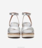 couro prateado calçados 8Z8F28 mulheres Cole Haan sandália espadrille cloudfeel - Image 3