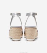couro prateado calçados 8Z8F28 mulheres Cole Haan sandália espadrille cloudfeel - Image 4