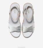 couro prateado calçados 8Z8F28 mulheres Cole Haan sandália espadrille cloudfeel - Image 5
