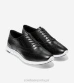 couro preto calçados 8Z8F156 mulheres Cole Haan zerogrand ponta de asa oxford - Image 3