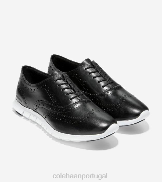couro preto calçados 8Z8F156 mulheres Cole Haan zerogrand ponta de asa oxford - Image 3
