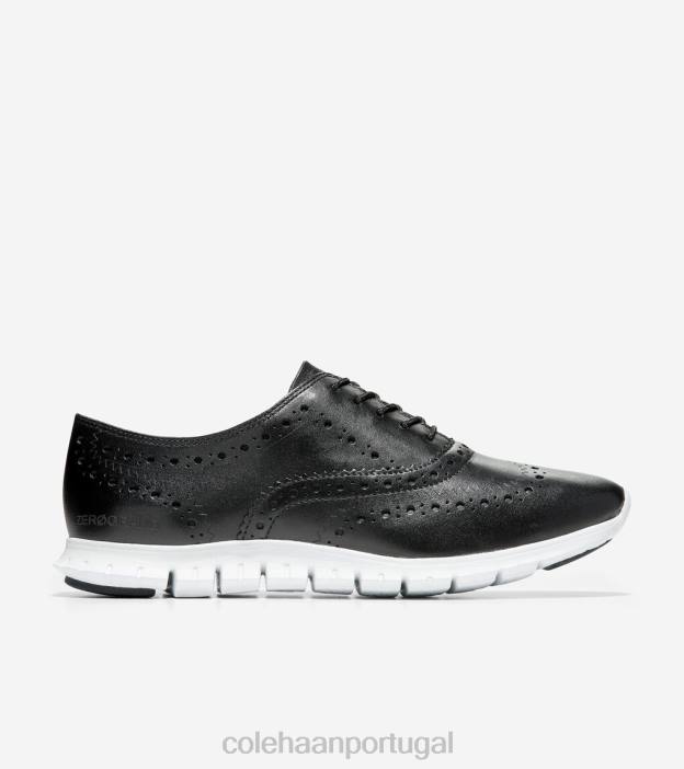 couro preto calçados 8Z8F156 mulheres Cole Haan zerogrand ponta de asa oxford - Image 1