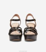 couro preto calçados 8Z8F160 mulheres Cole Haan sandália plataforma grove - Image 2