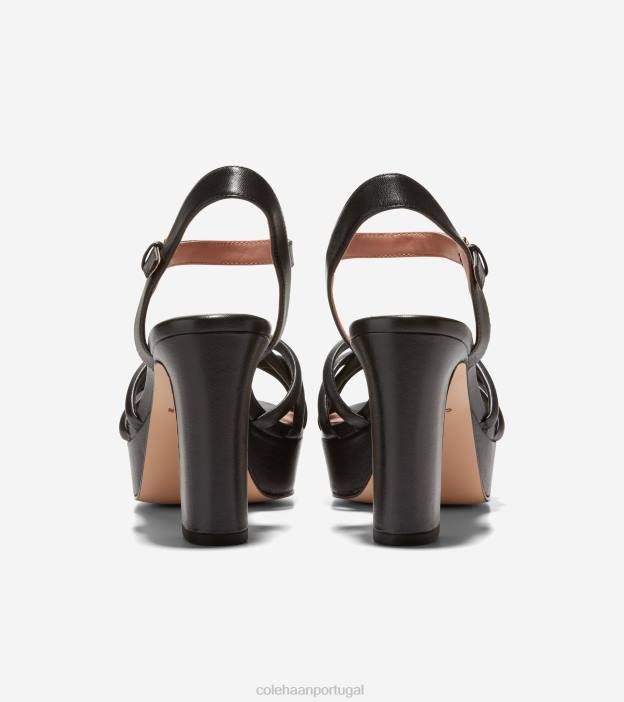 couro preto calçados 8Z8F160 mulheres Cole Haan sandália plataforma grove - Image 3
