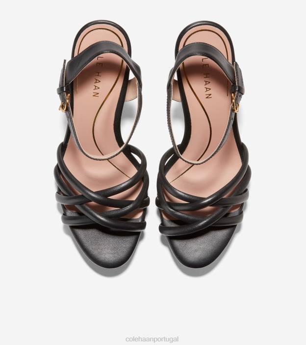 couro preto calçados 8Z8F160 mulheres Cole Haan sandália plataforma grove - Image 4