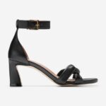 couro preto calçados 8Z8F182 mulheres Cole Haan sandália trançada adela