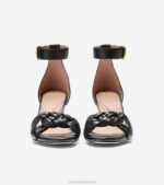 couro preto calçados 8Z8F182 mulheres Cole Haan sandália trançada adela - Image 3