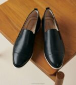 couro preto calçados 8Z8F203 mulheres Cole Haan mocassim com salto grande ambição - Image 2