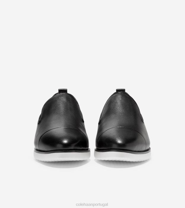 couro preto calçados 8Z8F203 mulheres Cole Haan mocassim com salto grande ambição - Image 3