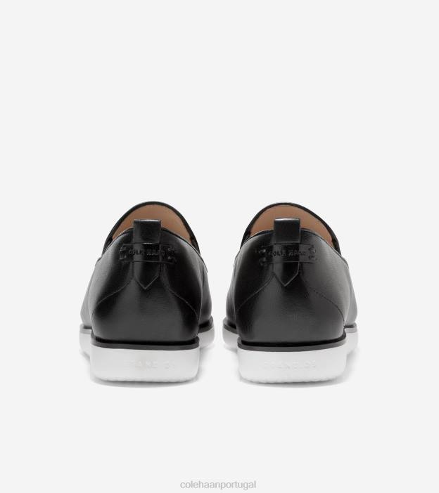 couro preto calçados 8Z8F203 mulheres Cole Haan mocassim com salto grande ambição - Image 4