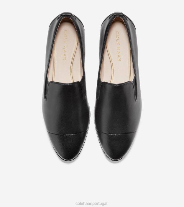 couro preto calçados 8Z8F203 mulheres Cole Haan mocassim com salto grande ambição - Image 5