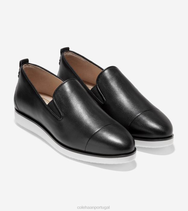 couro preto calçados 8Z8F203 mulheres Cole Haan mocassim com salto grande ambição - Image 6
