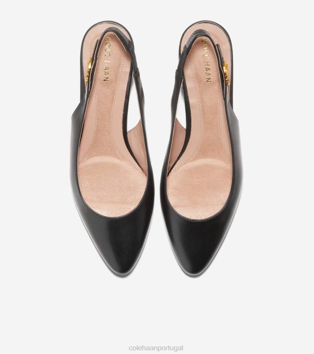 couro preto calçados 8Z8F221 mulheres Cole Haan a bomba slingback de 45 mm - Image 4