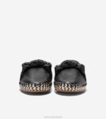 couro preto calçados 8Z8F223 mulheres Cole Haan espadrille com nó cloudfeel - Image 2