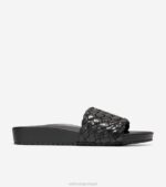 couro preto calçados 8Z8F50 mulheres Cole Haan sandália mojave