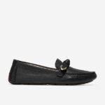 couro preto calçados 8Z8F72 mulheres Cole Haan Evelyn Bow driver