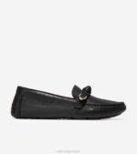 couro preto calçados 8Z8F72 mulheres Cole Haan Evelyn Bow driver