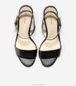 couro preto calçados 8Z8F76 mulheres Cole Haan sandália salto bloco josie - Image 2
