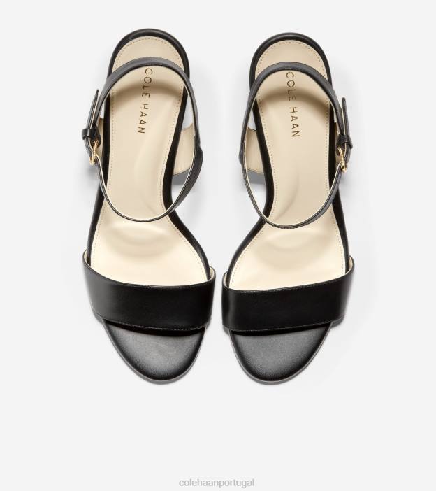 couro preto calçados 8Z8F76 mulheres Cole Haan sandália salto bloco josie - Image 2
