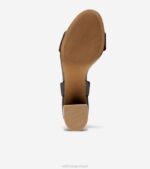 couro preto calçados 8Z8F76 mulheres Cole Haan sandália salto bloco josie - Image 4